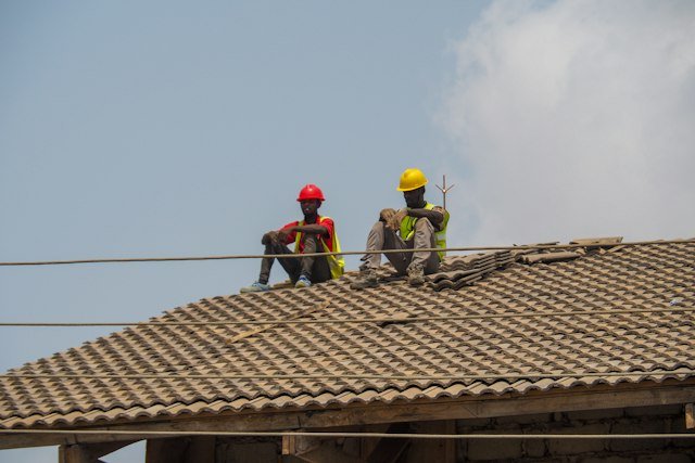 Roofs back on after the storm in Sunyani